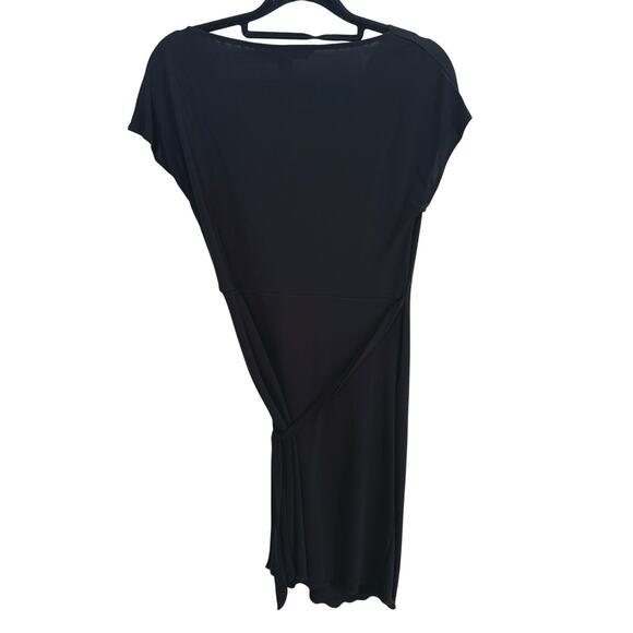 Diane Von Furstenberg Cowl Neck Tie Waist Dress Black 4 Cocktail Evening LBD - Picture 3 of 10